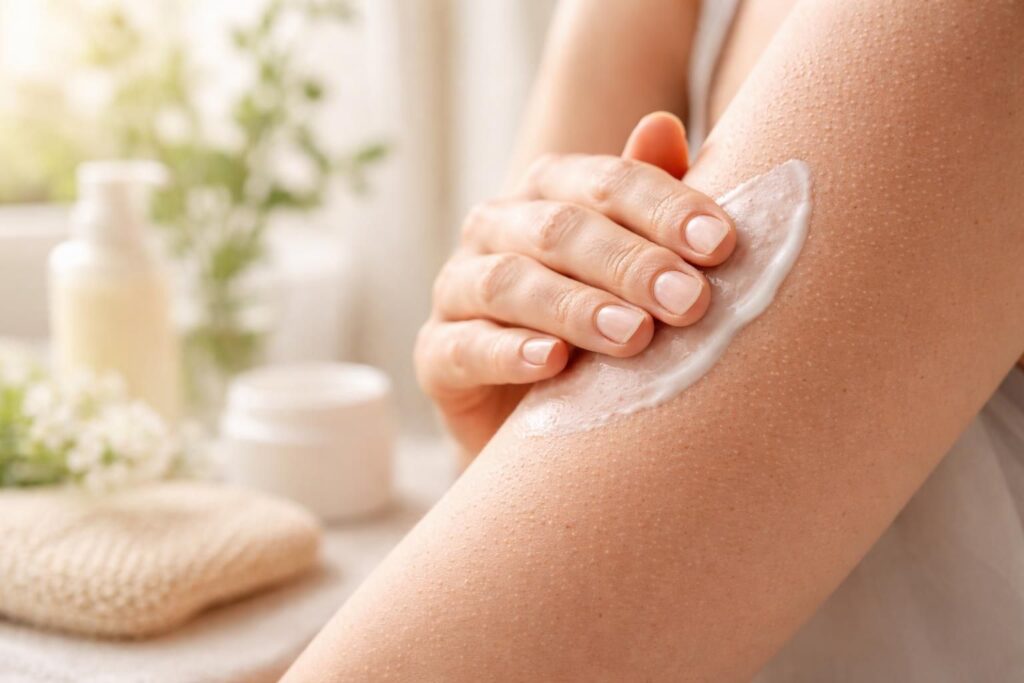 découvrez des gestes simples et efficaces pour adoucir votre peau rugueuse due à la kératose pilaire et retrouvez une peau douce et lisse au quotidien.