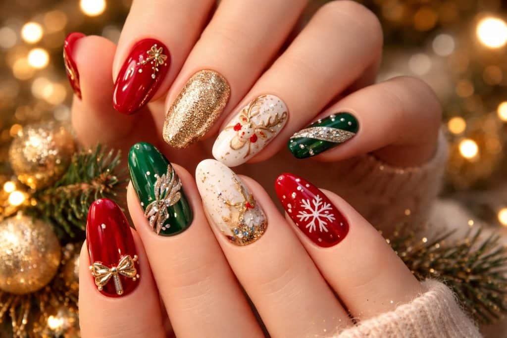 découvrez les tendances nail art noël incontournables pour sublimer vos ongles cette saison et brillez lors des fêtes avec des designs festifs et élégants.
